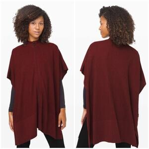 Lululemon Call Me Cozy Wrap Deep Rouge Red Size XXL Cotton Poncho Sweater